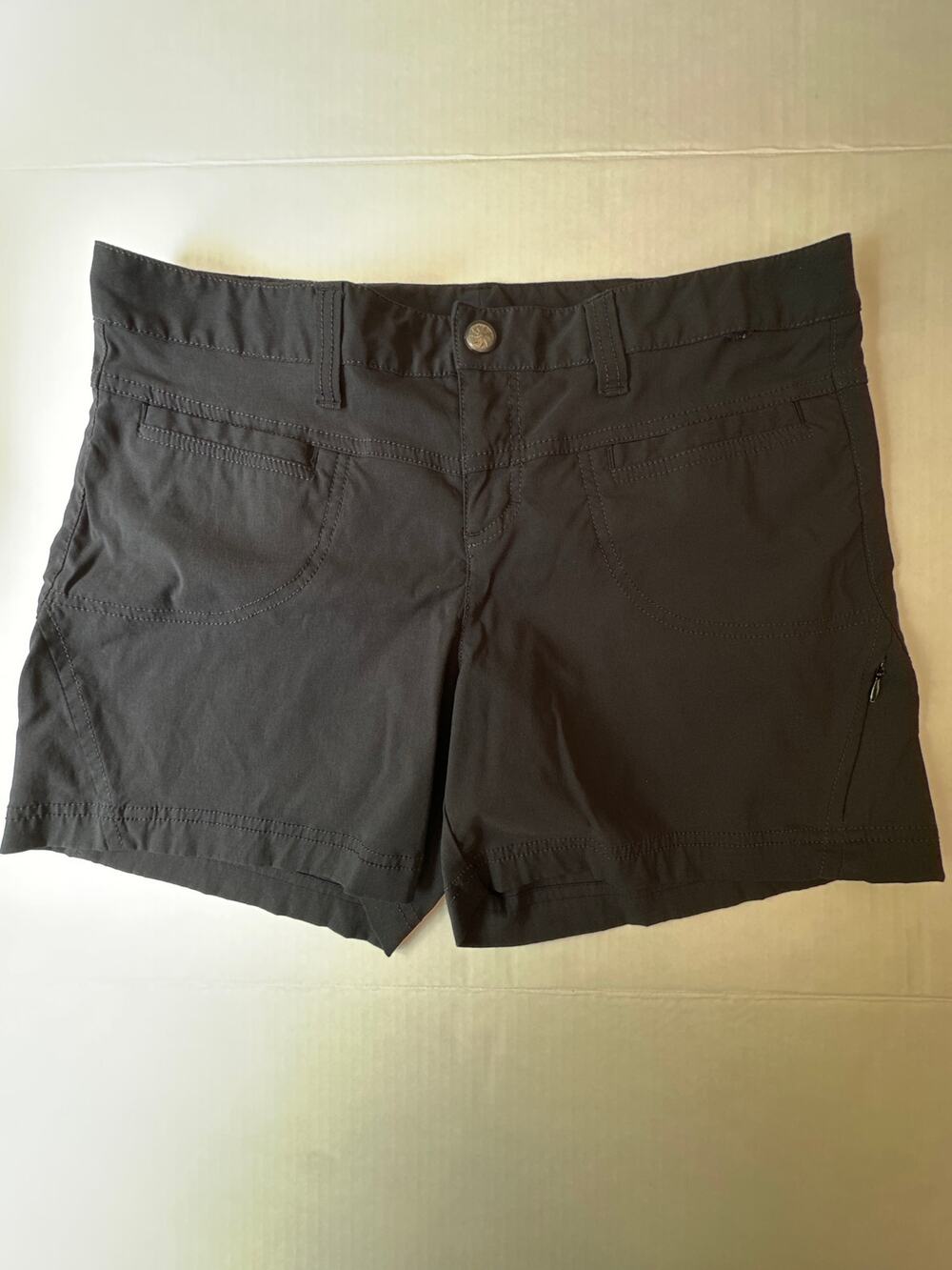 Athleta Dipper Shorts Women 10 Black Mesh Trim Utility Stretch Gorpcore
